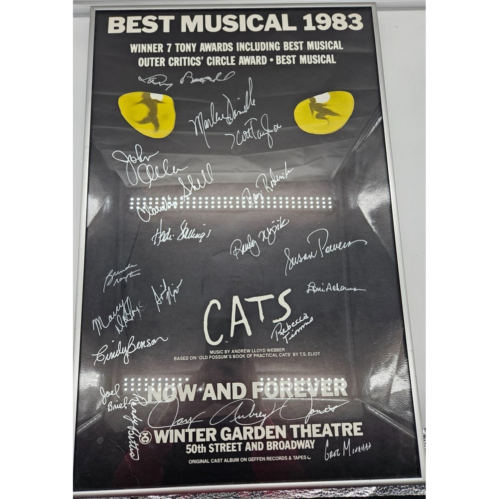 CATS Best Musical 1983 Original Broadway Poster Signed Autographed